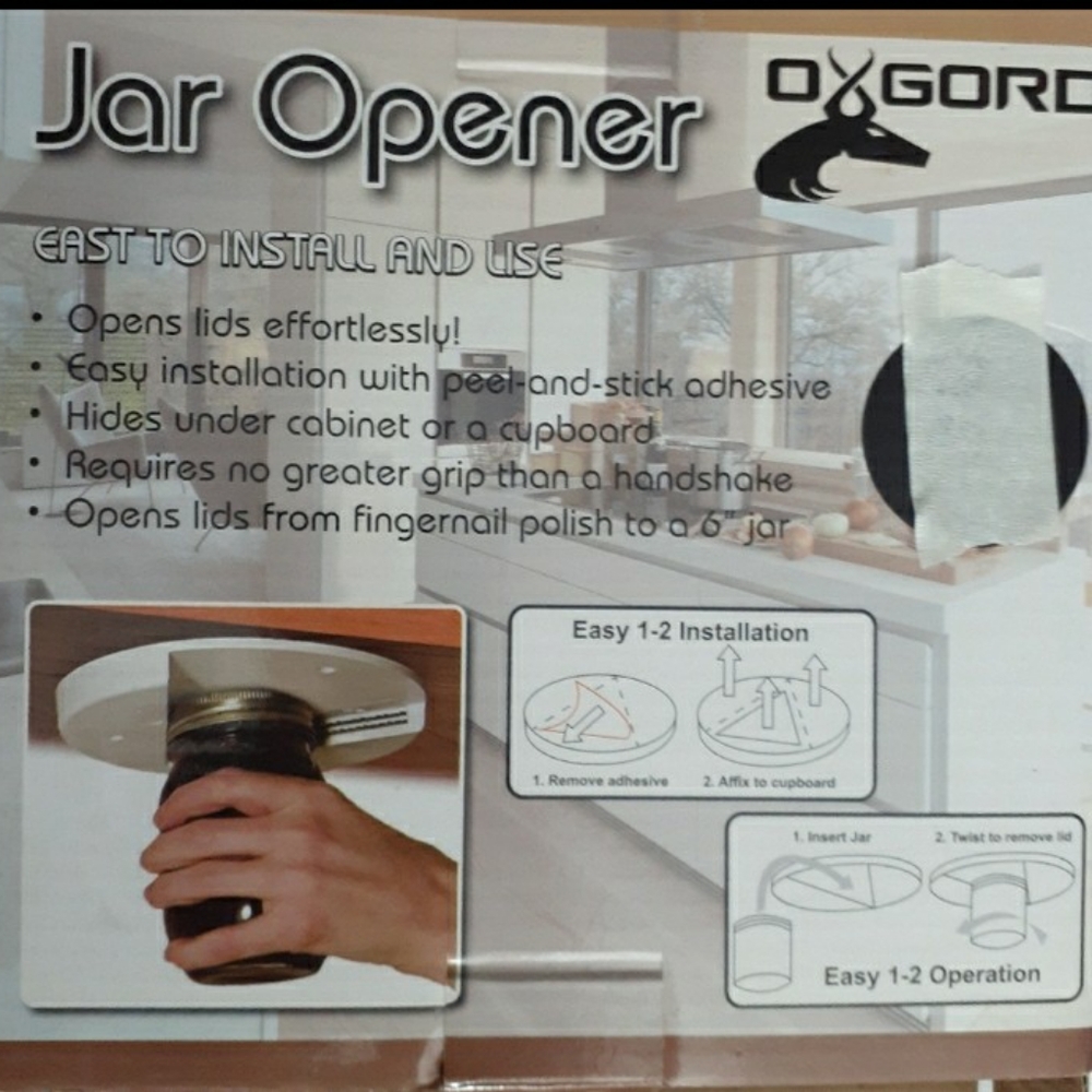Jar opener under cabinet easy install never used, with box